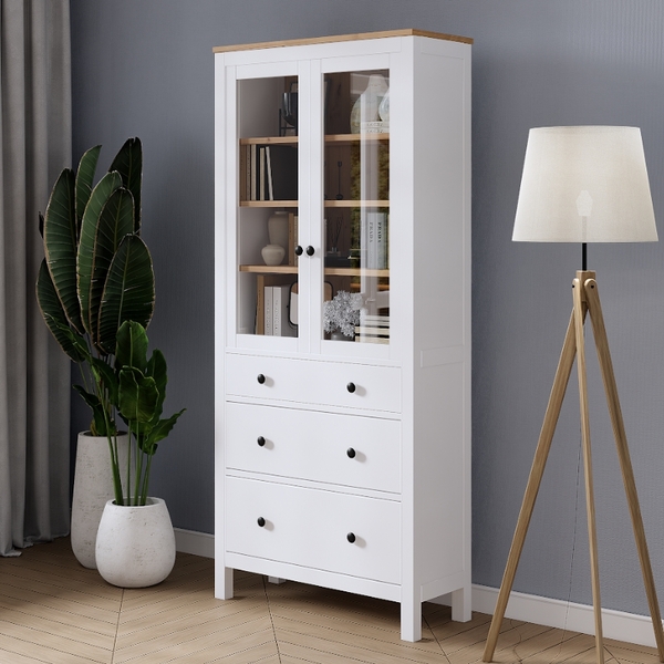full hemnes hemnehs ikea kym r shkaf vitrina belyj svetlo korichnevyj 3